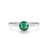 Ladies Sterling Solid 925 Silver Emerald Solitaire Ring K L