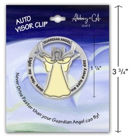 Light My Way Guardian Angel Auto Visor Clip, Glow in the Dark, Gifts for Drivers, 1 7/8-Inches, by Abbey & CA Gift