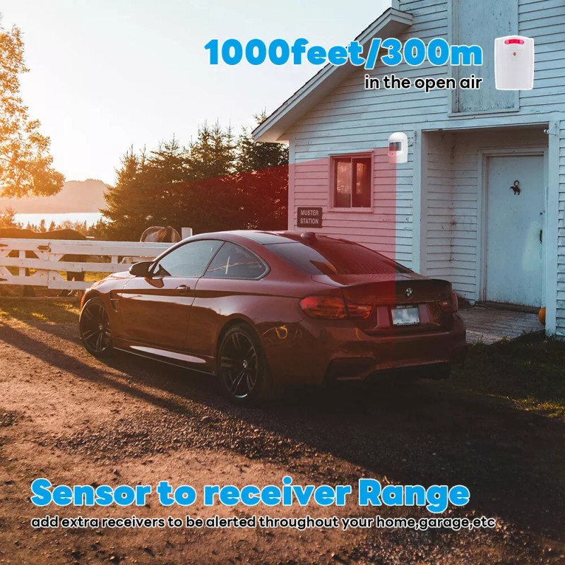 Universal 1000FT Wireless Motion Sensor System Driveway Alarm Alert Security