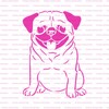 Happy Pug Stencil - Reusable Stencils for Painting - Create