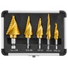 IRONANT Step Drill Bits, 5PCS Spiral Grooved HSS Titanium Step