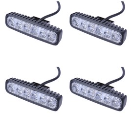 Greenmigo 4 x 18 W LED Headlight Offroad Lamp Flood Work Light LED Work Light 12 V 24 V Additional Headlight Reversing Light for Tractor Excavator SUV Waterproof IP67