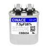 CINACE CBB65 Motor Run Capacitor, 7.5uF 370-450V, 50/60Hz, Oval Shape,