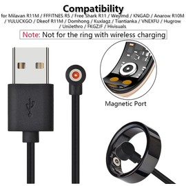 [2-Pack] 4MM Smart Ring Charger Cable Compatible with Milavan/FFFITNES/Free Shark/Weylmd/KNGAD/Anarow/Dkeof/VNEXFU/Hugrow/FKGZJF/Hivisuals Smart Hand Fitness Ring Magnetic Charging