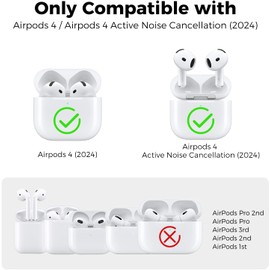 Mizi [Design Patent] Rugged Case for AirPods 4th Generation/AirPods 4 with Active Noise Cancellation (ANC) (2024) with Cleaner Kit, Full Body Shockproof Hard Protection Design - Green