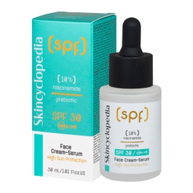 Skincyclopedia Sun Protection Face Serum SPF 30, Anti Pimple Serum with 10% Niacinamide, Face Sun Protection with SPF 30, UVA and UVB, Sun Protection with High Wide Spectrum Protection, 30 ml