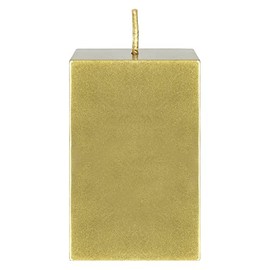 Mega Candles 1 pc Unscented Gold Square Pillar Candle, Hand Poured Premium Wax Candles 2 Inch x 3 Inch, Home Décor, Wedding Receptions, Baby Showers, Birthdays, Celebrations, Party Favors & More