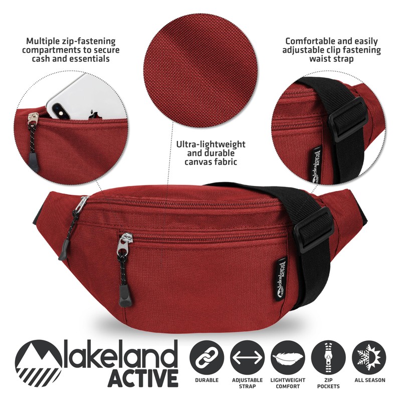 Lakeland Active Skelton Classic Bum Bag - Red