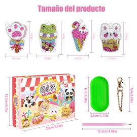 Kit de pintura de diamantes para niños,15 Piezas lindo arte y manualidades para niñas, Llaveros de pintura de diamantes con herramientas de pintura,Regalos y Juguetes para niños 4 a 12 Años Llaveros de Kit Artesanía DIY