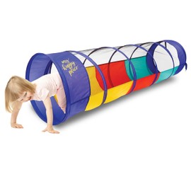 Kiddey Play Tunnel for Kids | Crawl Tunnels with See Through Sides | Outdoor & Indoor Multicolored Tent for Dogs, Toddlers, and Babies | Pop Up Baby Crawling Backyard Tunnel | Balls NOT Included