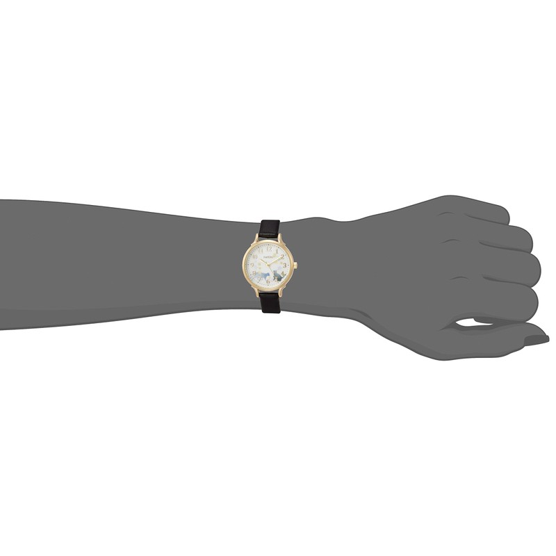 Fieldwork GY006 Women's Analog Wristwatch, Syrup, Leather Strap, Black, Watch