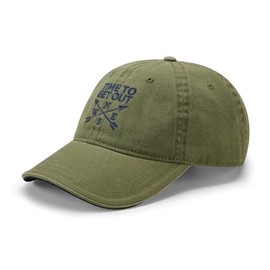 Volkswagen 7E9084300A Baseball Cap Green with Text 'Time to Get Out', olive