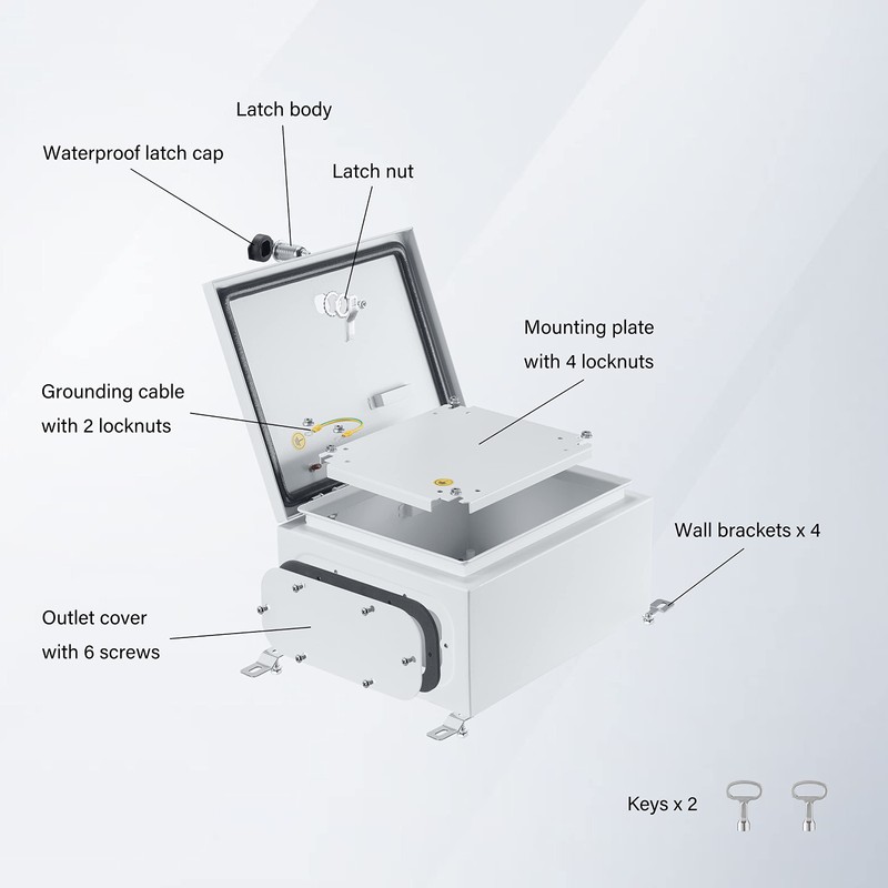 Ordentlich IP65 Weatherproof Metal Box Wall-Mounted Electronic Equipment Enclosure Box