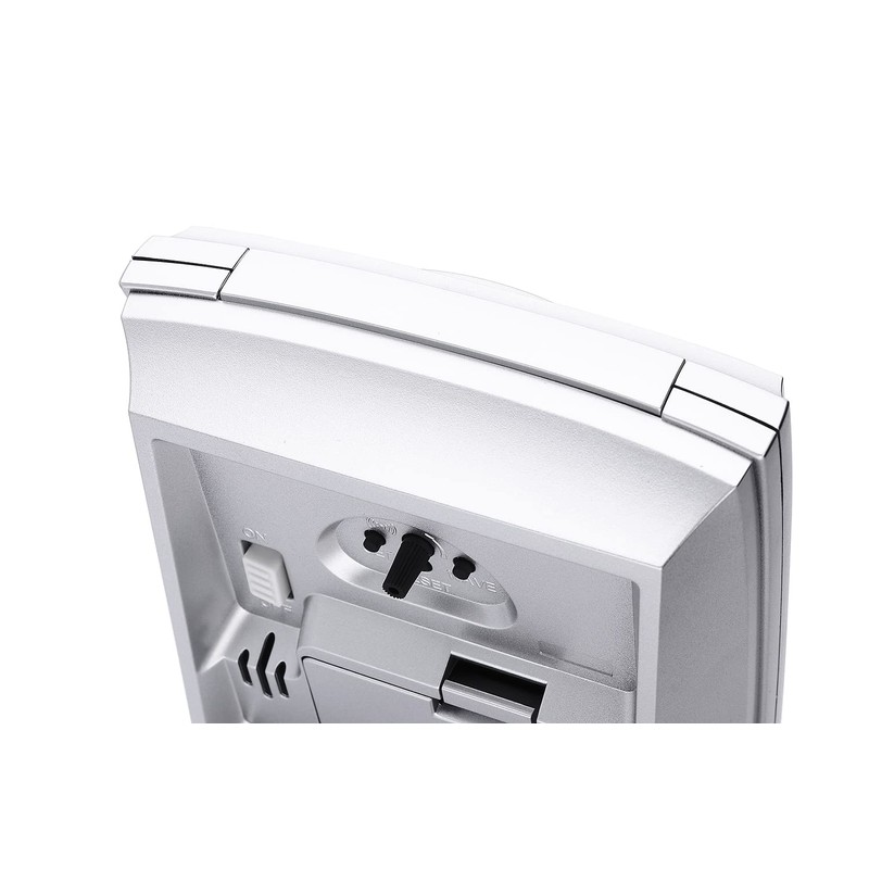 PRIM Radio-Controlled Alarm Clock with Smooth Flow, Plastic Alarm Clock,