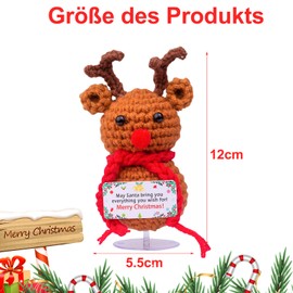 Mwmoeen Pocket Hug Positive Kartoffel, Weihnachten Positive Gestrickt Elch, Spaß gestrickt Santa und Schneemann, Geschenk für Weihnachten, Mutmacher Geschenk, Weihnachtsdekorationen