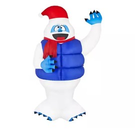 Gemmy 6.5’ Bumble In Blue Vest & Santa Hat Christmas Inflatable By Gemmy
