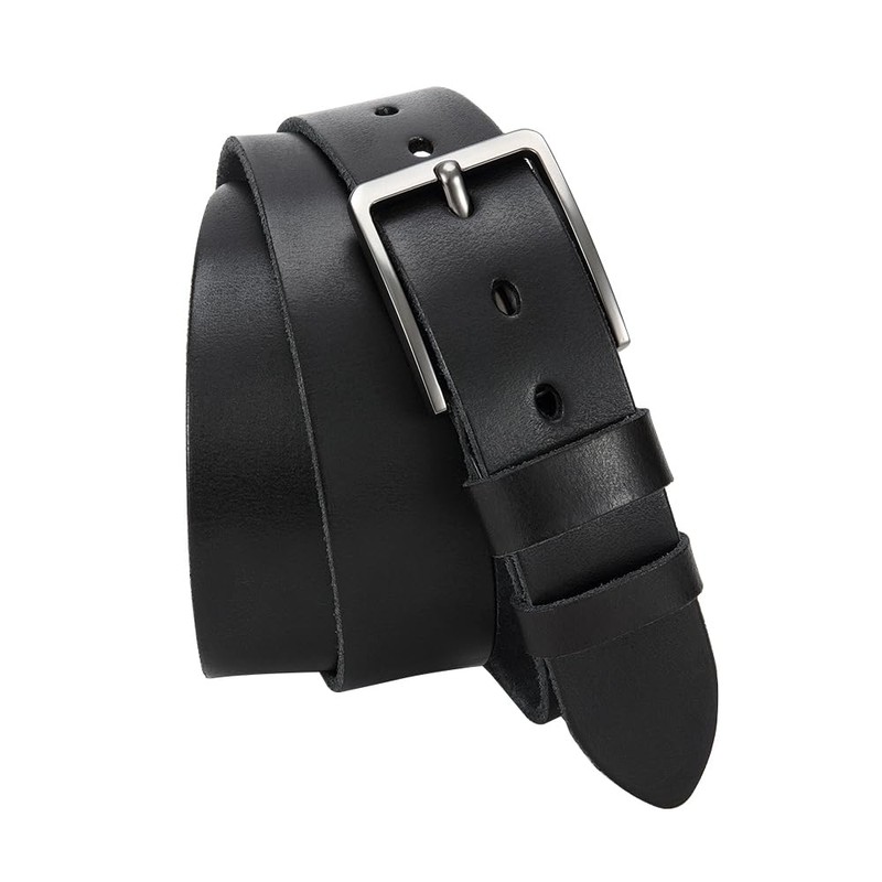 DOOPAI Men's Full Leather Belt Casual Work Cowboy Suit Leather