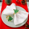 Getfitsoo Christmas Tree Napkin Rings Set of 6, Gold Christmas
