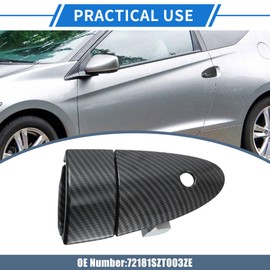 VekAuto Front Left Car Exterior Door Handle Carbon Fiber Pattern Compatible for Honda CRZ CR-Z 2011-2015, Durable Plastic Metal Black