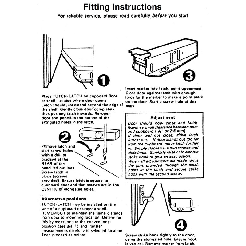 TERF® Heavy Duty Touch Latch Automatic Spring Catch For Press