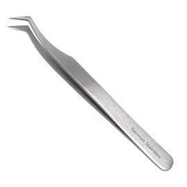 Stainless Steel Micro Tweezers Precision Forceps Semi Angled Curved, Premium Quality Stainless Steel