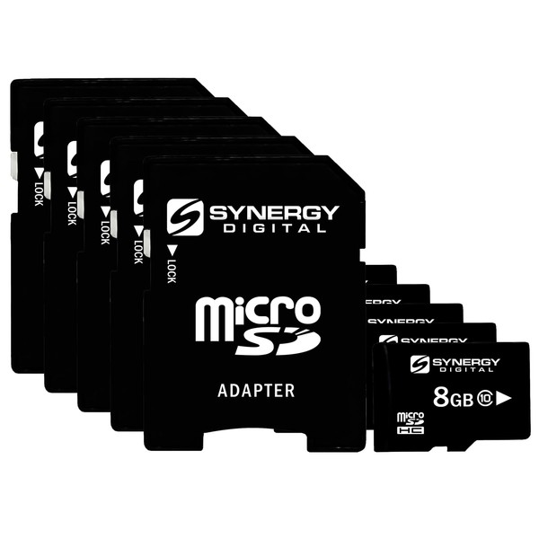 Synergy Digital 8GB Micro SDHC Secure Digital Memory Cards, Compatible