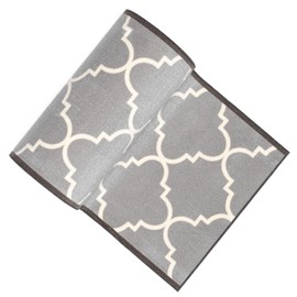 Well Woven Custom Size 31" Wide Runner Non-Slip Rubber Backed Machine Washable Hall Rug 31 Inches Wide x 16 Feet Long Runner (31" x 16' Runner) Trellis Grey Geometric Indoor Outdoor Low Pile