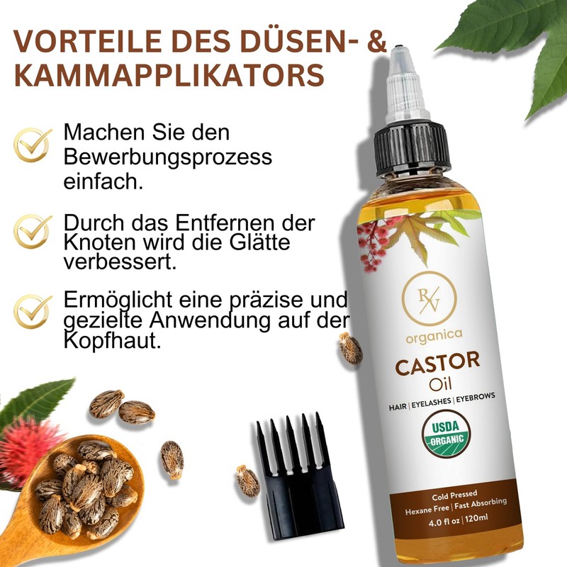 RV Organica Castor Oil | USDA Certified Organic | Hexane