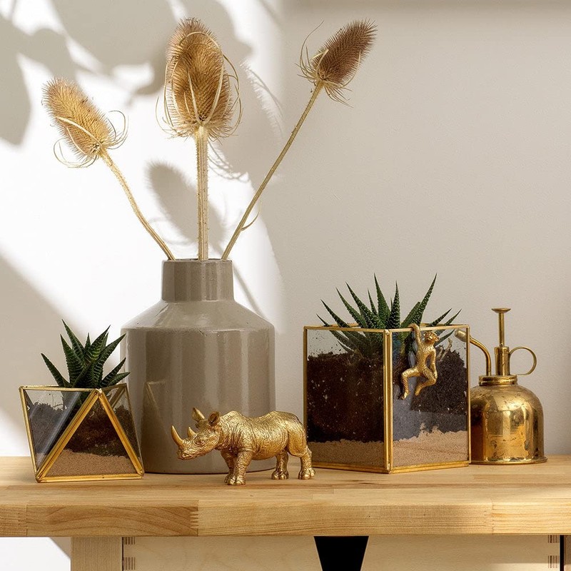 Kusso Gold Rhino Ornament Decoration for Home Bedroom, Bathroom Living