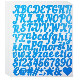 704 Pieces Letter Number Stickers for Scrapbook, Small 1 Inch Vinyl Alphabet Puntuation Sticker Decals for Water Bottle, Greeting Cards, DIY and Crafts- Blue