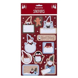 Design by Violet Christmas Sticker Gift Tag Set Xmas for Children - Pack of 50 - Assorted Gnome and Friends Designs - Gift Tags for Presents - Gift Wrap for Christmas - Stickers for Christmas