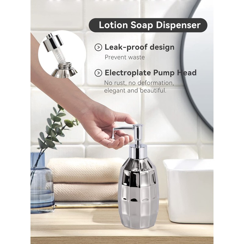 Silver Bathroom Accessory Set, Mosaic Ceramic Bathroom Accessories Set Include