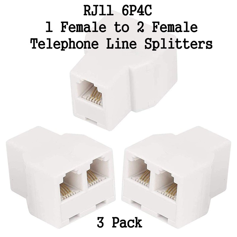 AIMIJIA 3Female Telephone Splitter Adapter Cable,Telephone Landline Cable Connector and