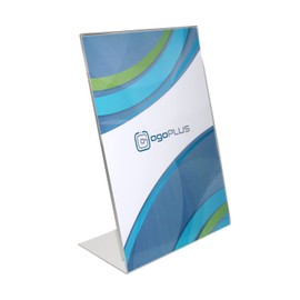 ogoPLUS L Stand A4 Portrait / Acrylic Table Stand, Flyer Stand, Menu Card Holder, Information Sign, Advertising Plate, Acrylic Glass Price Tag, Stand Advertising