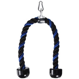 Emoly Universal Tricep Rope Pull Down - 28 Inch Heavy Duty Nylon Rope, Easy to Grip & Non Slip Cable Attachment, Ideal for Professional Gyms Too（Black Blue）