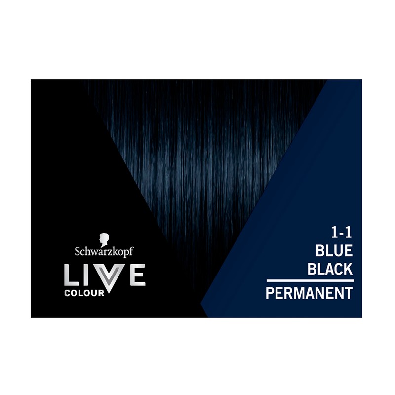 Schwarzkopf LIVE Colour Permanent Hair Colour 1.1 Blue Black