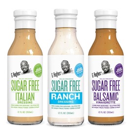 G Hughes Salad Dressing Variety Pack - Sugar Free Ranch Dressing, Italian, Balsamic Vinaigrette - Keto Friendly, Gluten Free, Lite, No Sugar Dressing - 12 Fl Oz Bottles (Pack of 3)