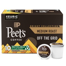 Peet's Coffee, Medium Roast Keurig K-Cup Pods, 100% Arabica Coffee - Off The Grid 10 Count (1 Box of 10 Pods)