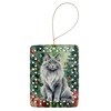 Nebelung Cat By the Christmas Tree Porcelain Ornament