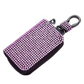 Car Key Chain Bag 10 x 18 Bling Bling Car Key Bag with Rhinestone Glitter Diamond Portable Key Ring Case Multifunctional Mini Coin Bag Key Case Leather Key Case
