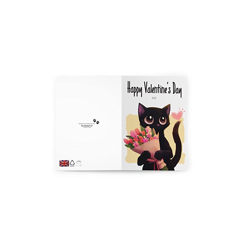 Valentines day card cats, Greeting card for cat lover