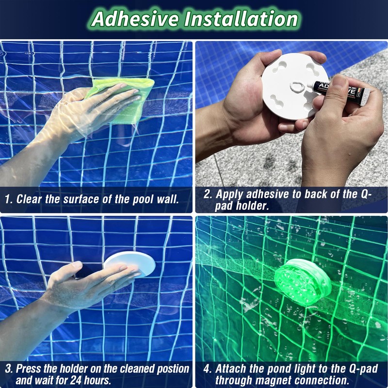 Rechargeable Submersible Pool Lights with Remote, Waterproof Underwater Charging Battery