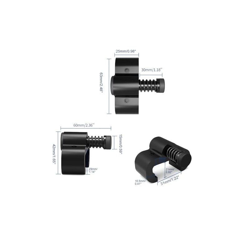 CCJH 2PCS Adjustable Barn Door Stopper fit for 1.57inch/40mm Flat