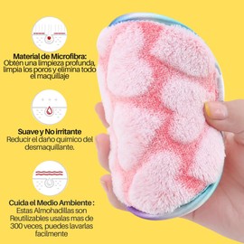 UNIVERSOENLÍNEA.COM | Paq. 10 Almohadillas Desmaquillantes Faciales | De Algodón Suave Doble Cara Lavable Reutilizable Remueve Maquillaje limpiadora Facial (10 Piezas Colores Surtidos)