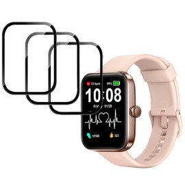 Sahouden 3D Screen Protector Compatible with AITAFY Smart Watch, AITAFY ID207/FVYAO ID207/Gydom ID207/TMHAI ID207/Aeac ID207/TenskyTK02 Band 1.69 inch smartwatch,Full Coverage Curved Edge frame (Black-3 PACK)