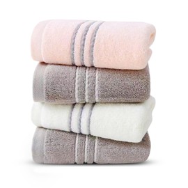 HOPEOME Face Towels, 100% Cotton, Hotel Specifications, 13.8 x 29.5 inches (35 x 75 cm), Water Absorbent, Quick Drying, Less Fluffing, Soft to the Touch, Fluffy, Durable, Popular, Gift, Set Towels,