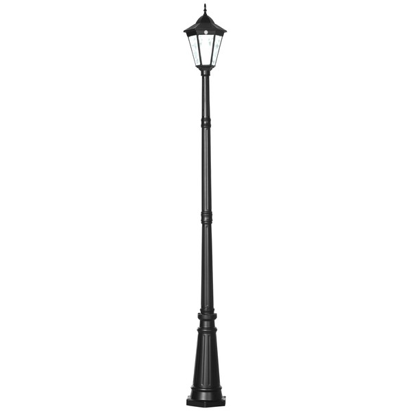 ROCKRAIN 94.5" Solar Lamp Post Light: Aluminum Outdoor Street Light
