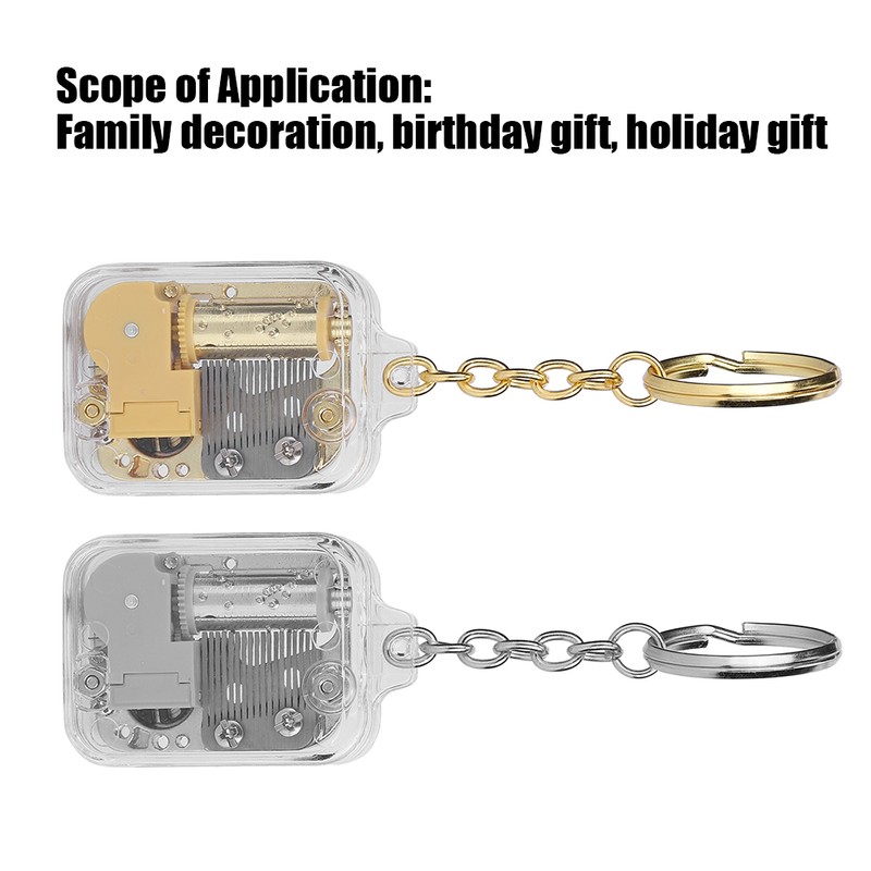 2pcs Mini Music Box Key Chain Exquisite Pendant Key Chain