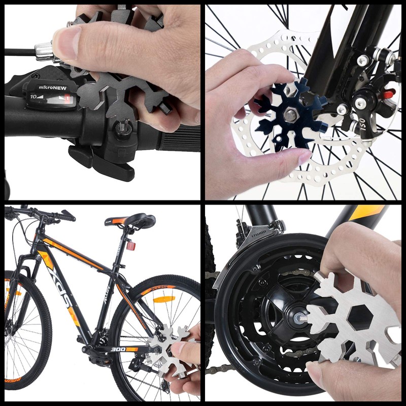 Snowflake multitool，Stainless Steel Snowflake tool multi，Portable Snowflake Tool Bottle Opener，Flat