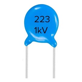 Tecneu 100 Piezas Capacitores Cerámicos 22nF 1kV 223 Azul PCB Alta Tensión